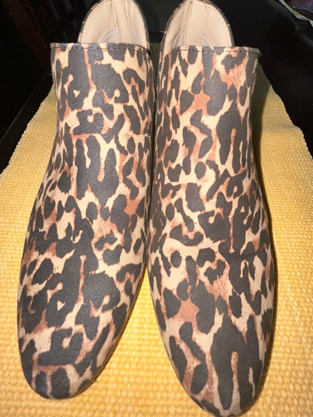 Kenneth Cole Reaction Leopard Print Slip-On Ankle Booties - Brown & Black